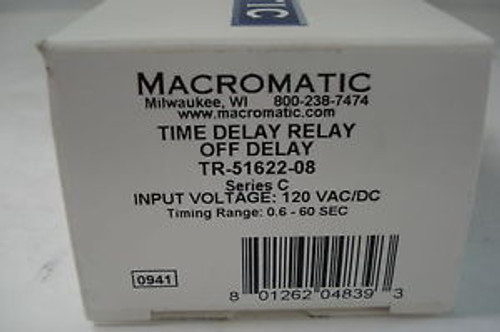 NEW MACROMATIC TR-51622-08 TIME DELAY RELAY