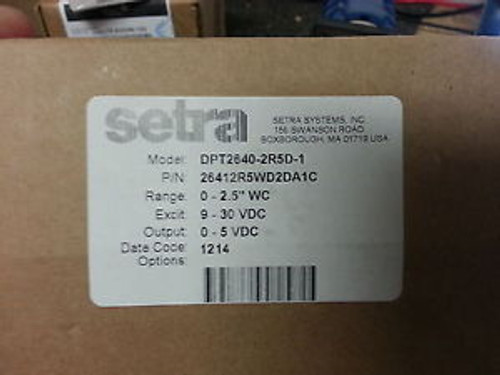 SENTRA DPT2640-2R5D-1 Differential Pressure Transducer NEW IN BOX