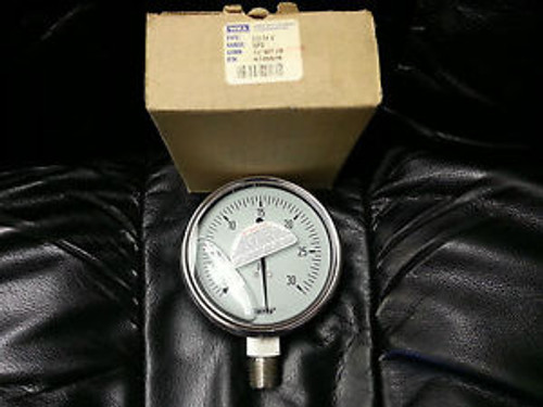 WIKA 232.54 4 #9745629 4 30PSI 1/2NPT LOWER MOUNT S/S GAUGE GLY. FILLED