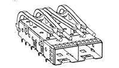 I/O Connectors Cage 1x2 EMI Shield w/Springs and LP (10 pieces)