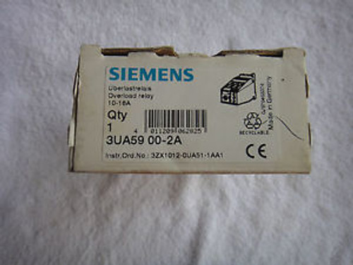 New Siemens Overload Relay    3UA59 00-2A