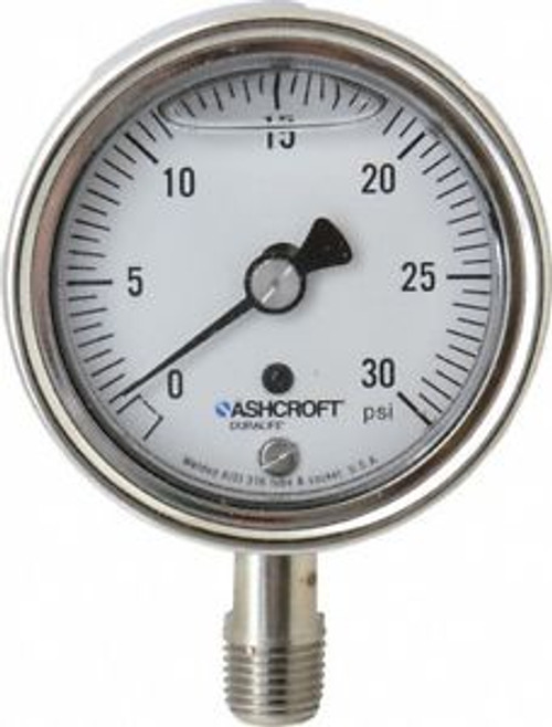 Ashcroft Pressure Gauge Oil Filled 0-30 psi