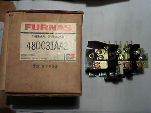 Furnas 48DC31AA2 3 Pole Melting Alloy Overload Relay for Size 00-1 New Old Stock
