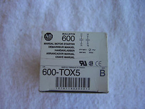 New  Allen Bradley Manual Motor Starter     600-TOX5     SER B