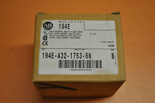 New ALLEN BRADLEY IEC LOAD SWITCH 194E-A32-1753-6N 194EA3217536N