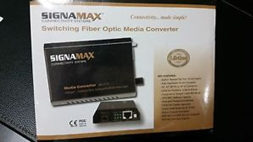 SIGNAMAX 065-1100 SWITCHING FIBER OPTIC MEDIA CONVERTER SEALED BOX
