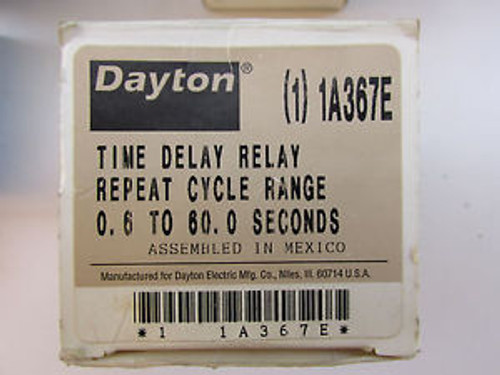 Dayton 1A367E Solid State Time Delay Relay .6 to 60 Seconds 8-Pin NEW