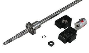 Ball screw RM 1605  L350mm with  ballnet+BK BF/12+1pcs of 6.35x10 coupler