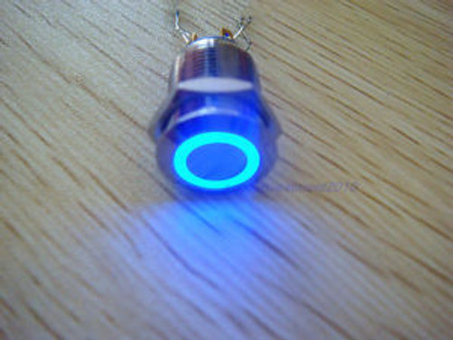 10pcs Angel Eye Blue Led 16mm 12V stainless Steel Switch Latching Push Button
