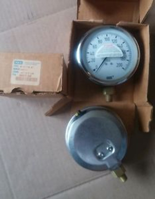 WIKA 50238264 Liquid Filled 213.53 4 Inch Dial 200PSI 1/4 NPT Pressure Gauge