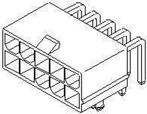 Headers & Wire Housings 6 CKT R/A HEADER (100 pieces)