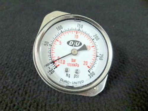 Duro-United Compound Pressure Vacuum Gauge P/N 20-300ND-02C-30/0/300 , 30-0-300