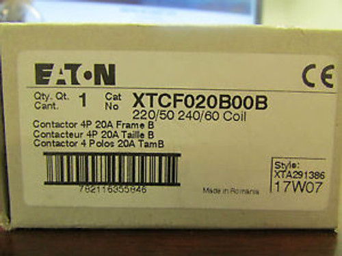 Eaton Cutler Hammer XTCF020B00B Contactor  220/50 240/60 Coil