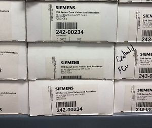 Siemens 599 Series Zone Valves and Actuators: 242-00234