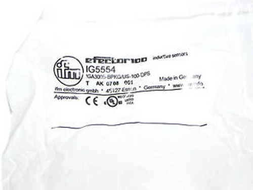 NEW EFECTOR IG5554 INDUCTIVE SENSOR IGA3005-BPKG/US-100-DPS