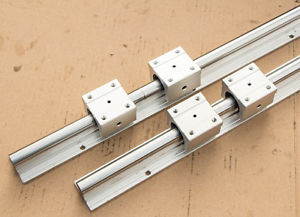 2 Set SBR12-300mm 12mm fully supported linear rail shaft rod+4 SBR12UU CNC(A)