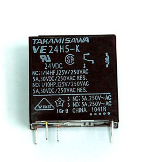 50pc Power Relay VE24H5-K 1C 5A 250VAC Coil=24V UL CSA CQC VDE Takamisawa