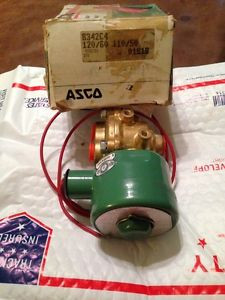 NEW ASCO Red Hat Brass 3/8 Solenoid Controlled Fluid Flow Valve 8342C4