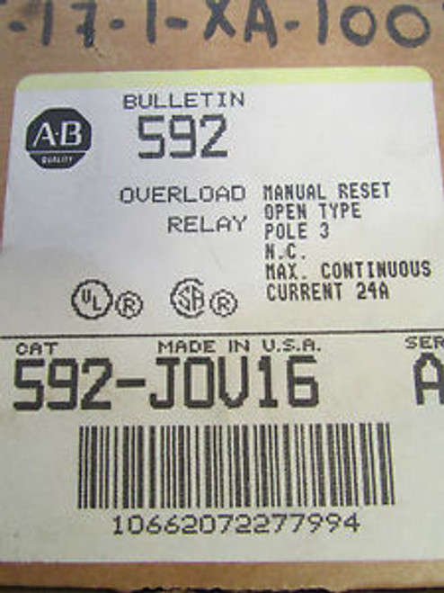 ALLEN BRADLEY Overload Relay 592 JOV16