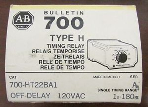 ALLEN BRADLEY Off Delay Timing Relay 1-180 Second 120V 700 HT22BA1