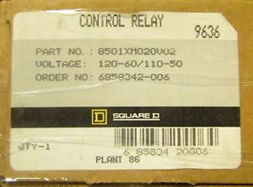 SQUARE D Control Relay 110/120V 8501XM020V02