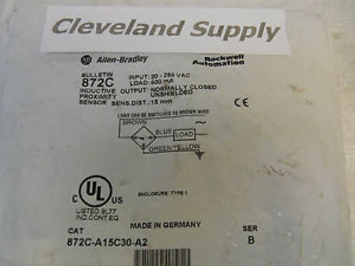 ALLEN BRADLEY 872C-A15C30-A2 INDUCTIVE PROXIMITY SENSOR 15MM NEW IN PACKAGE