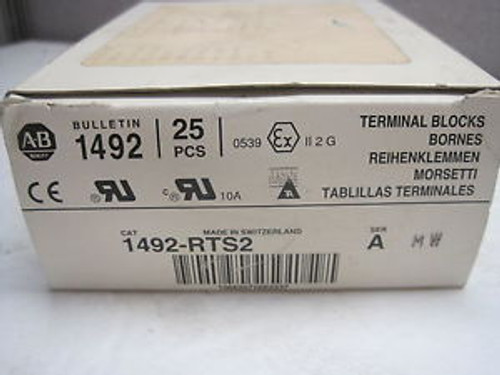 25 NEW ALLEN BRADLEY 1492-RTS2 TERMINAL BLOCKS  1492RTS2