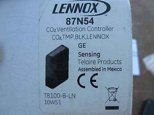 GE Ventostat Lennox T8100 -B-LN C02 Ventilation Controller 87N54 Sensor