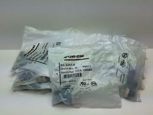 (16) SEALED NEW TURCK FIELD WIREABLE CONNECTORS BS8241-0 BS82410 U6560