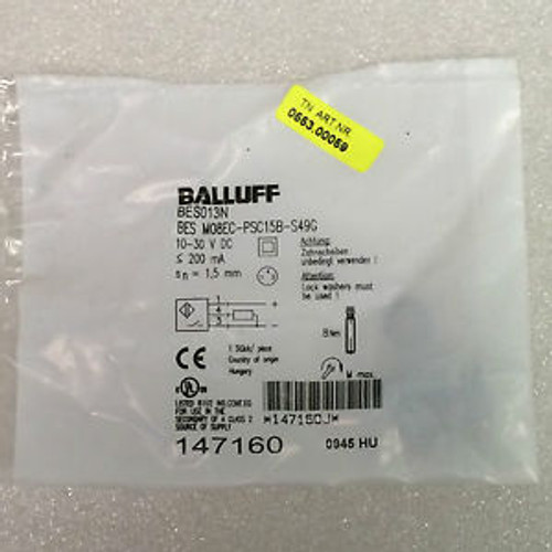 Balluff, BES013N, Sensor, Proximity, M8 Inductive, 1.5mm Range, 10-30VDC