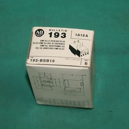 Allen Bradley, 193-BSB16, Overload Relay 1.0-1.6A NEW