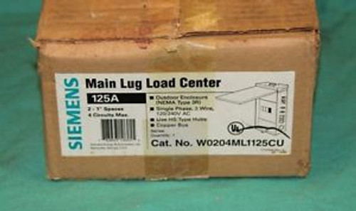 Siemens Main Lug Load Center 125a 125 amp W0204ML1125CU