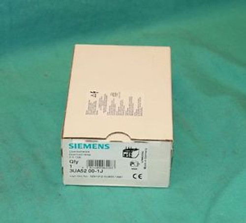 Siemens 3UA52 00-1J  Overload Relay 6.3-10A  3UA52001J NEW