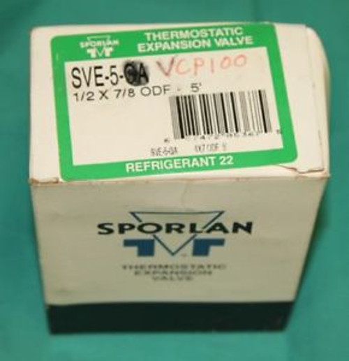 Sporlan Thermostatic Expansion Valve SVE-5-VCP100 NEW