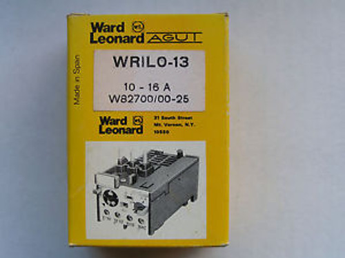 Ward Leonard WRIL0-13 Overload Relay 10 to 16 Amps NEW