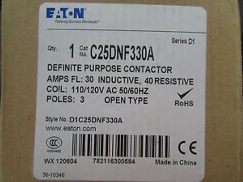 EATON CUTLER HAMMER C25DNF330A Definite Purpose Contactor