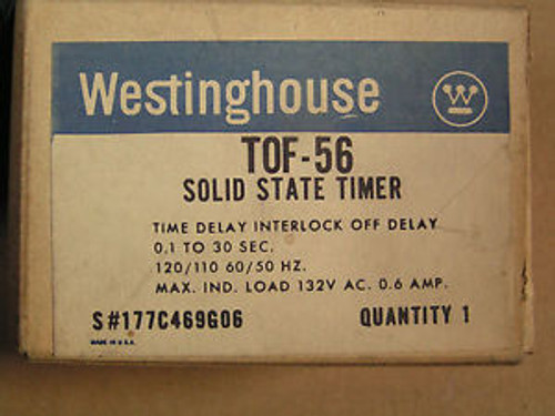 Westinghouse #177C469G06 Solid State Timer .1 to 30 Seconds TOF-56 NEW in Box