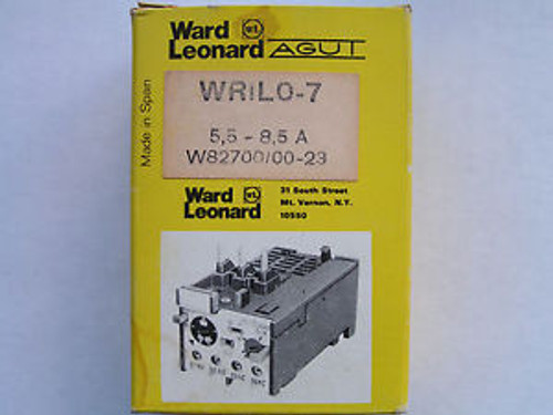 Ward Leonard WRIL0-7 Overload Relay 5.5 to 8.5 Amps NEW