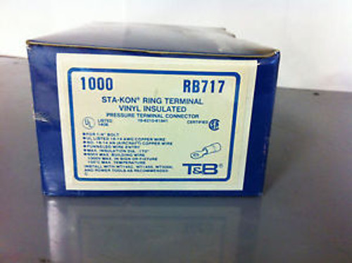 Thomas & Betts RB717 Ring Terminal Box of 1000 Vinyl Insulated  18-14 AWG