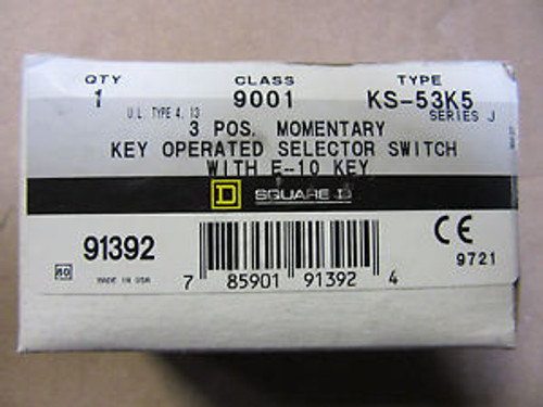 Square D 9001KS53K5 Key operated Selector Switch NEW in Box