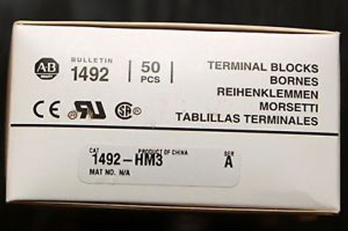 50 NEW ALLEN BRADLEY  1492-HM3 WHITE TERMINAL BLOCK DIN-RAIL 22-8 AWG