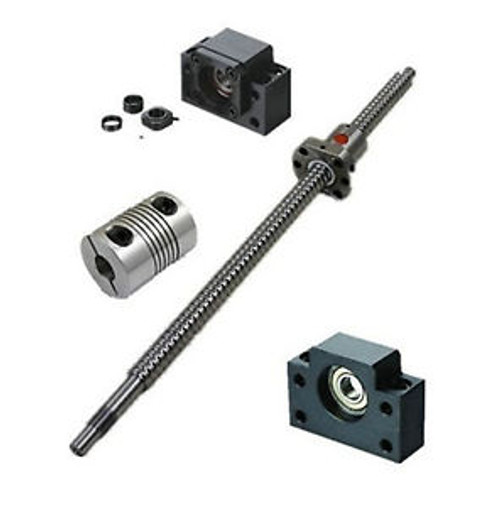 1pcs antibacklash ball screw 1605 -L200mm-C7+BK/BF12 + 2pcs 6.3510mm couplers