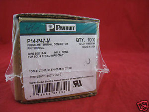 PANDUIT P14-P47-M PRESSURE TERMINAL CONNECTOR PIN TERMINAL 18-14 NON-INSUL