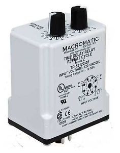 MACROMATIC TR-55121-12 Time Relay,Repeat Cycle,3 sec.,240VAC