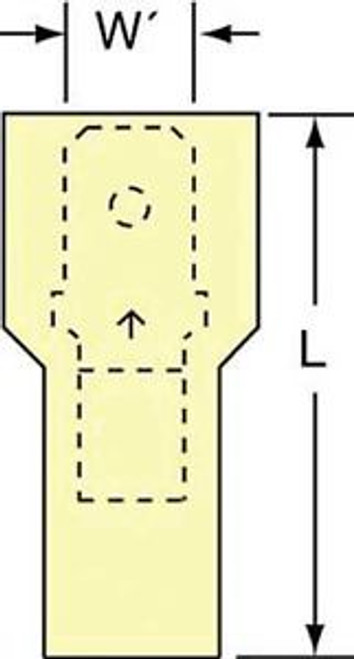 3M MNU10-250DMIK Male Disconnect,Yellow,12 to 10AWG,PK500 G5602527