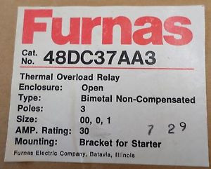 Furnas 48DC37AA3 Thermal Overload Relay 3 Poles 30A  NEW