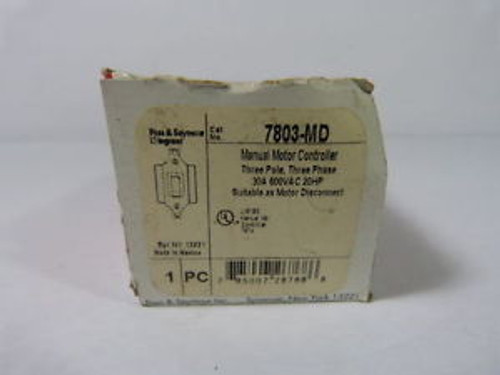 Pass & Seymour 7803-MD Motor Starting Switch 3Pole 3Phase 30Amp 600V  NEW