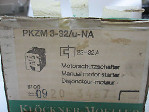 Klockner Moeller Motor Starter PKZM3-32-U-NA PKZM332UNA
