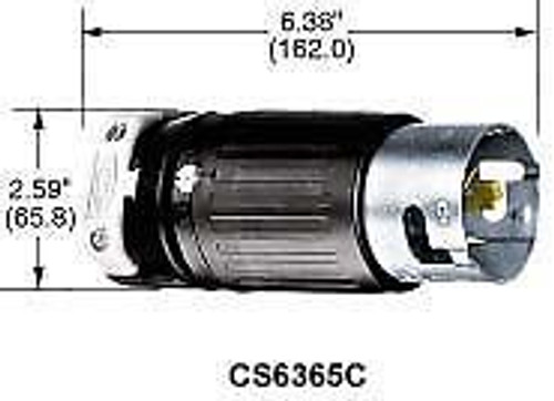 HUBBELL WIRING DEVICES CS8165C CONNECTOR, POWER ENTRY, PLUG, 50A