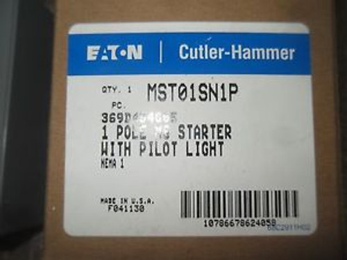 (I5) 1 New CUTLER-HAMMER MST01SN1P 1 POLE MS STARTER W/ PILOT LIGHT